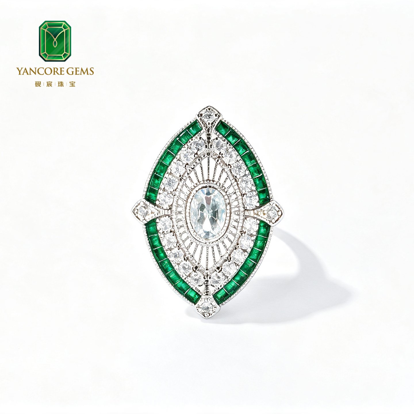 Art Deco Sun Temple Ring - Image 5