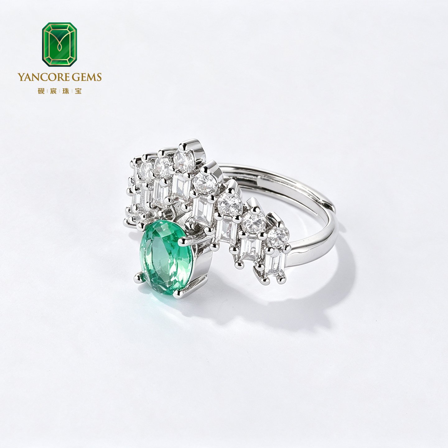 Mint Peacock Fan Ring - Image 4