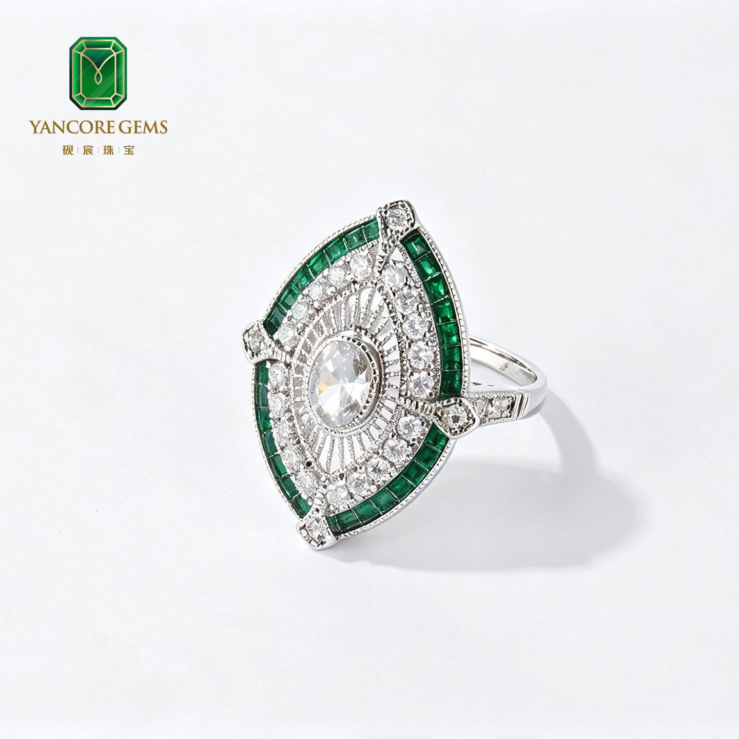 Art Deco Sun Temple Ring - Image 4