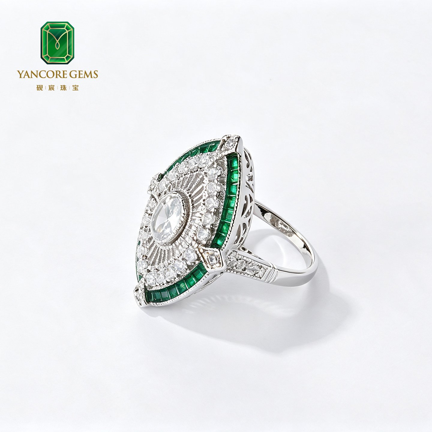 Art Deco Sun Temple Ring - Image 3