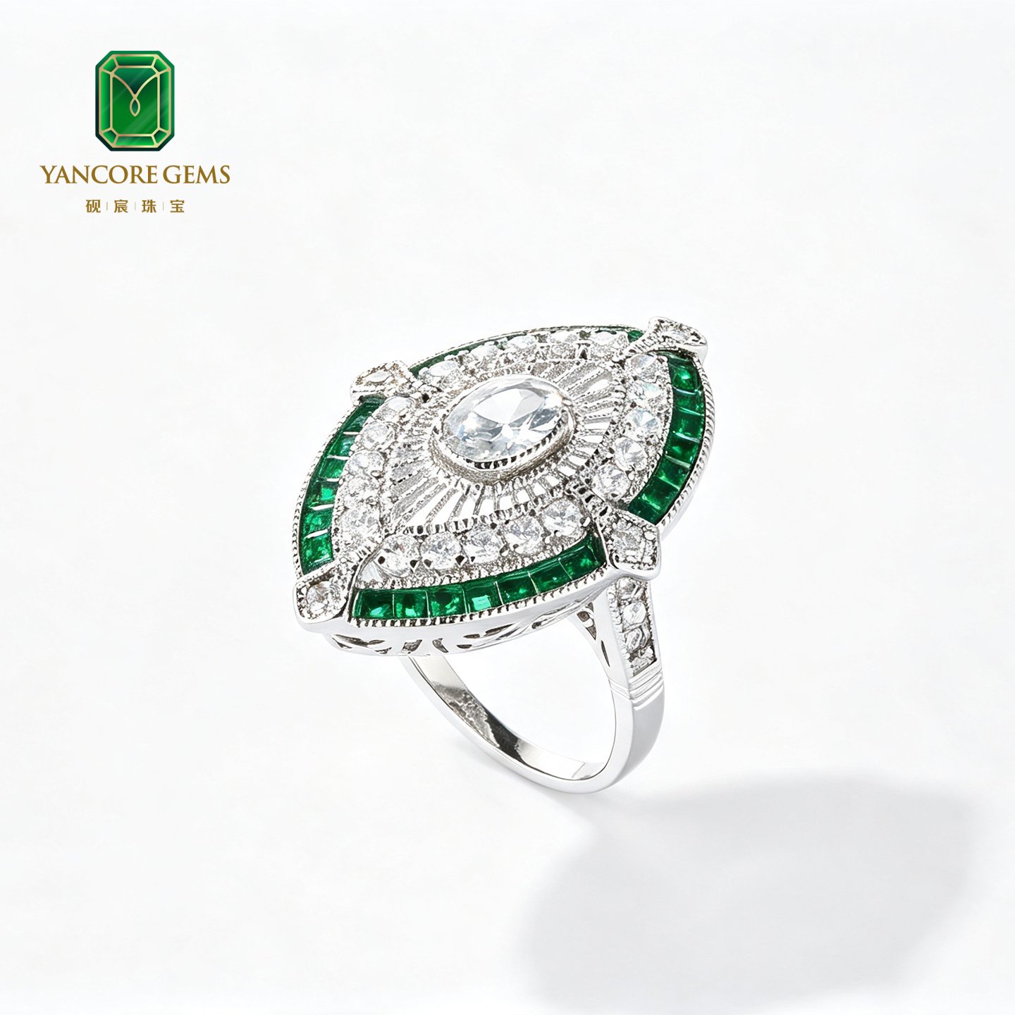 Art Deco Sun Temple Ring - Image 2