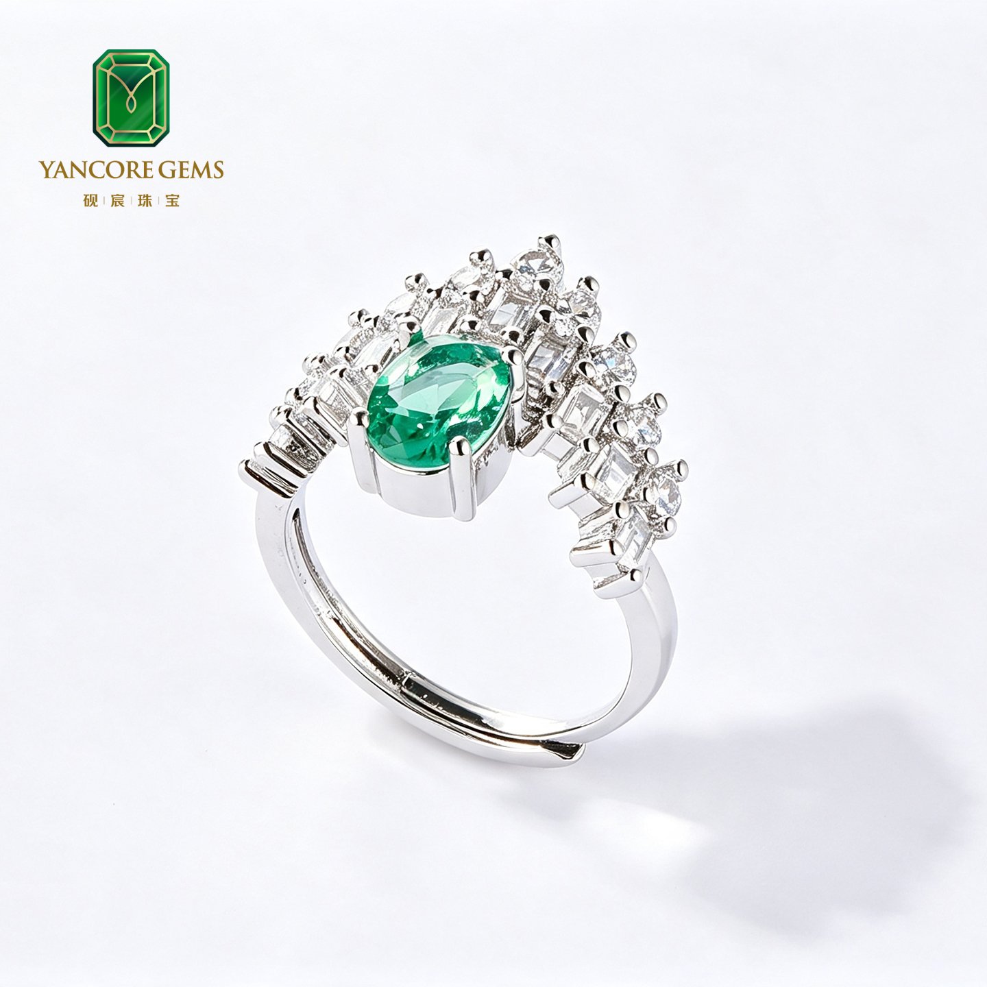 Mint Peacock Fan Ring - Image 2