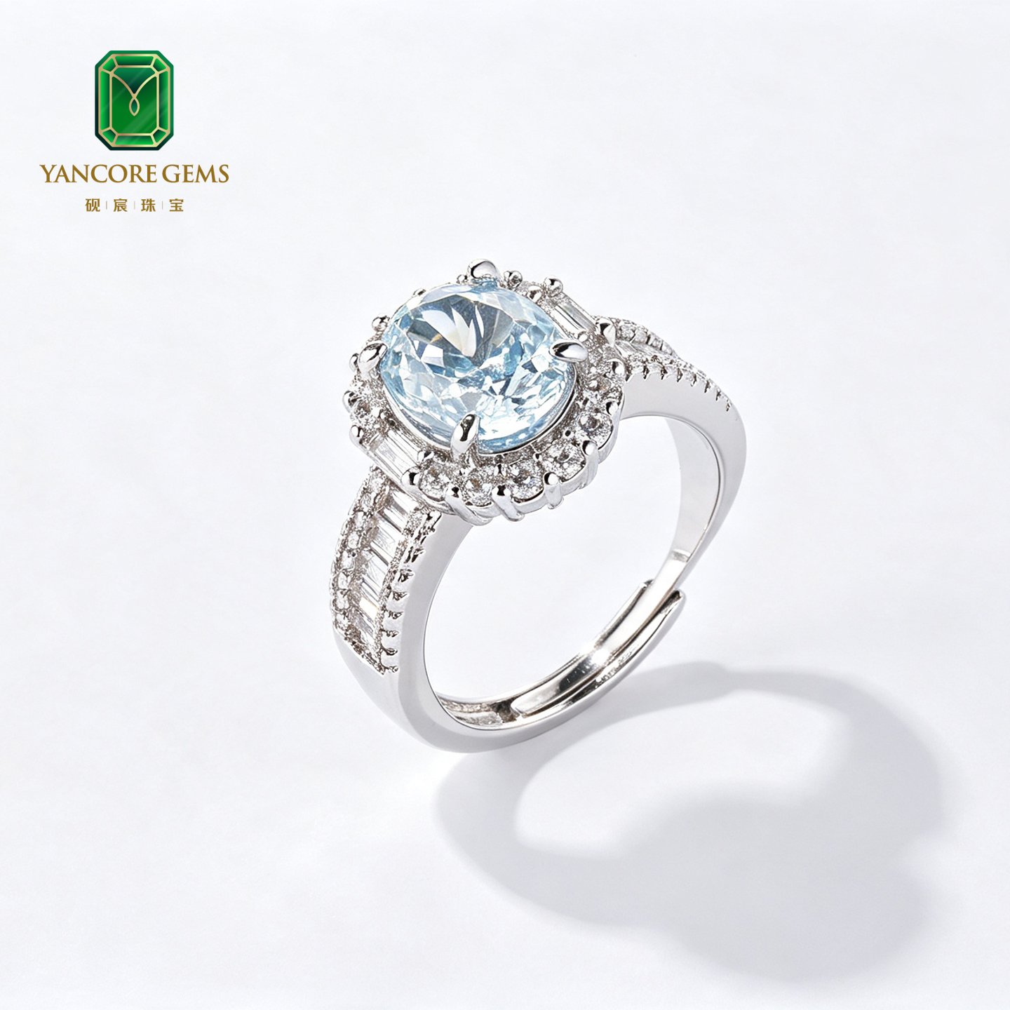 Aquamarine Glacier Ring
